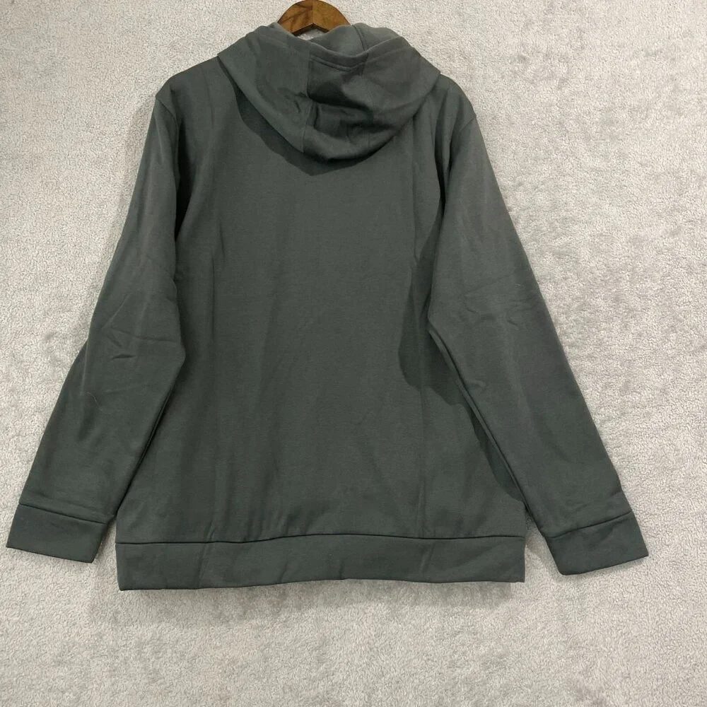 NEW Adidas Men's XL Gray Pocket Hoodie Sweatshirt Polyester